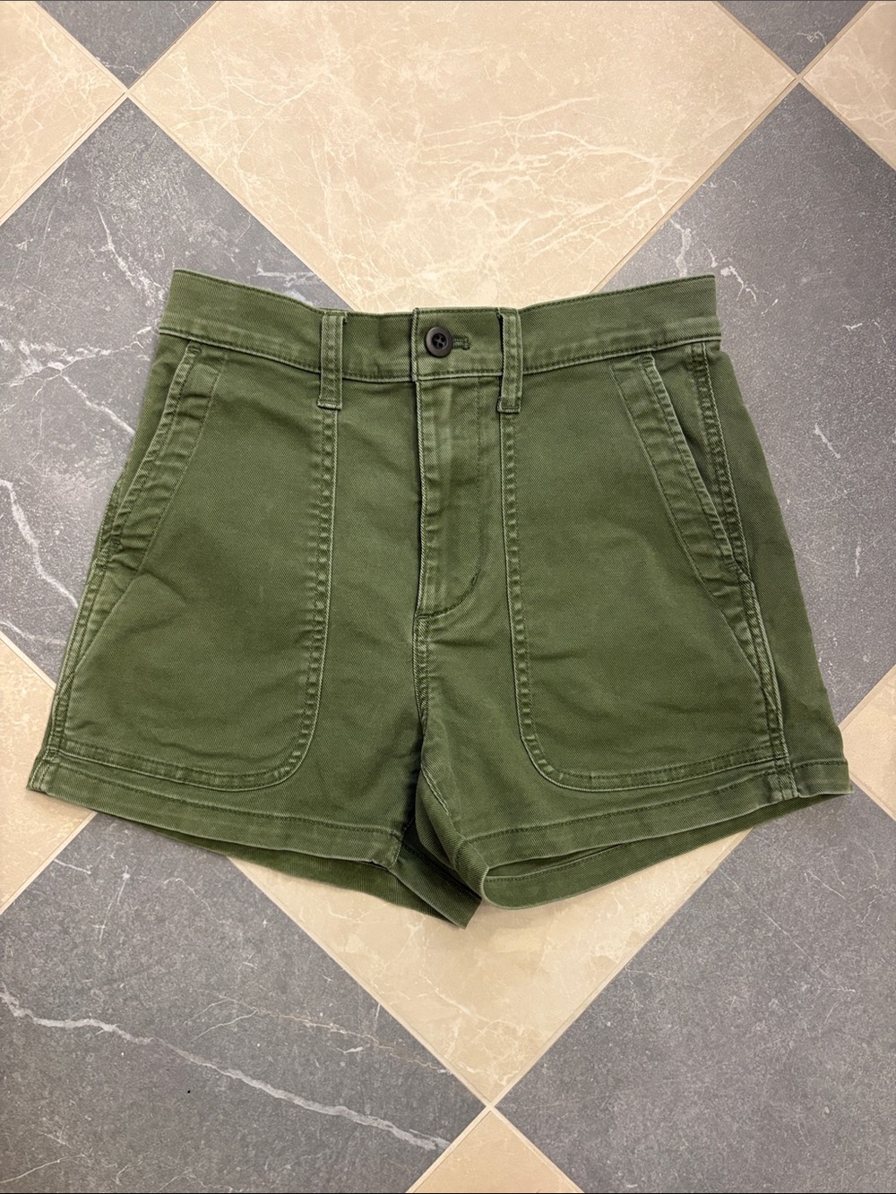 Madewell Olive Green Women's High-Waist Utility Shorts size 24